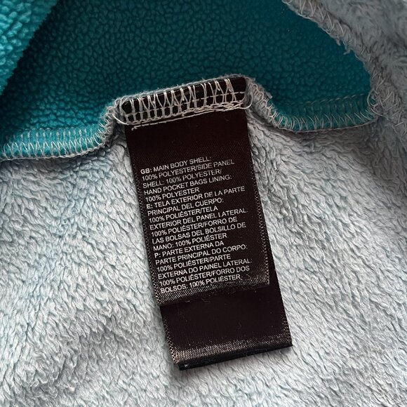 The North Face teal crossover fleece hoodie - Picture 6 of 12
